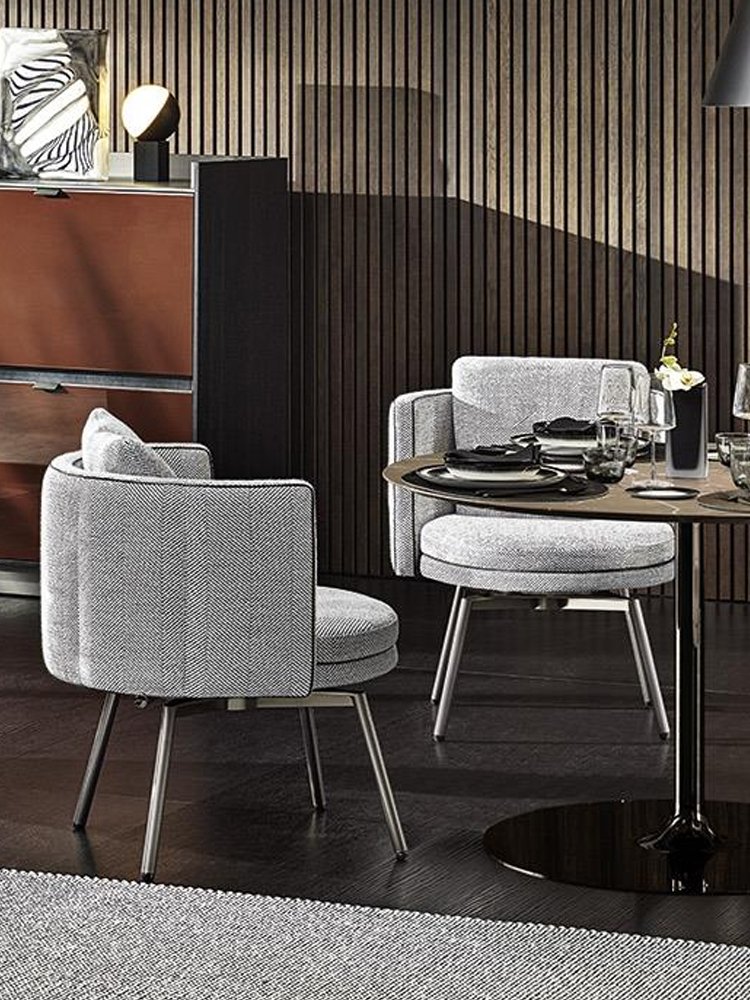 Light luxury Italian hotel villa dining chair modern designer single negotiation book chair dining chair