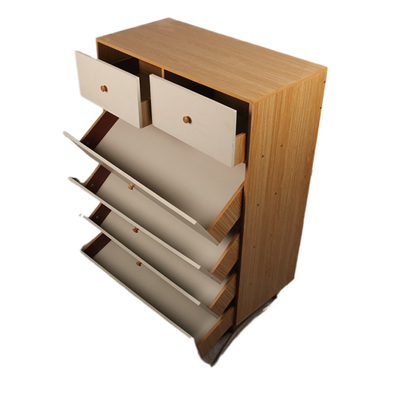 Multipurpose Wooden Shoe Cabinet 6-Drawer Dresser Tower Hallway Chest Of Drawers Modern Shoe Organizer