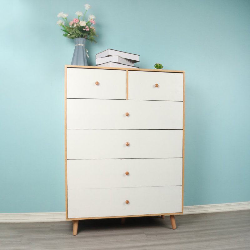 Multipurpose Wooden Shoe Cabinet 6-Drawer Dresser Tower Hallway Chest Of Drawers Modern Shoe Organizer