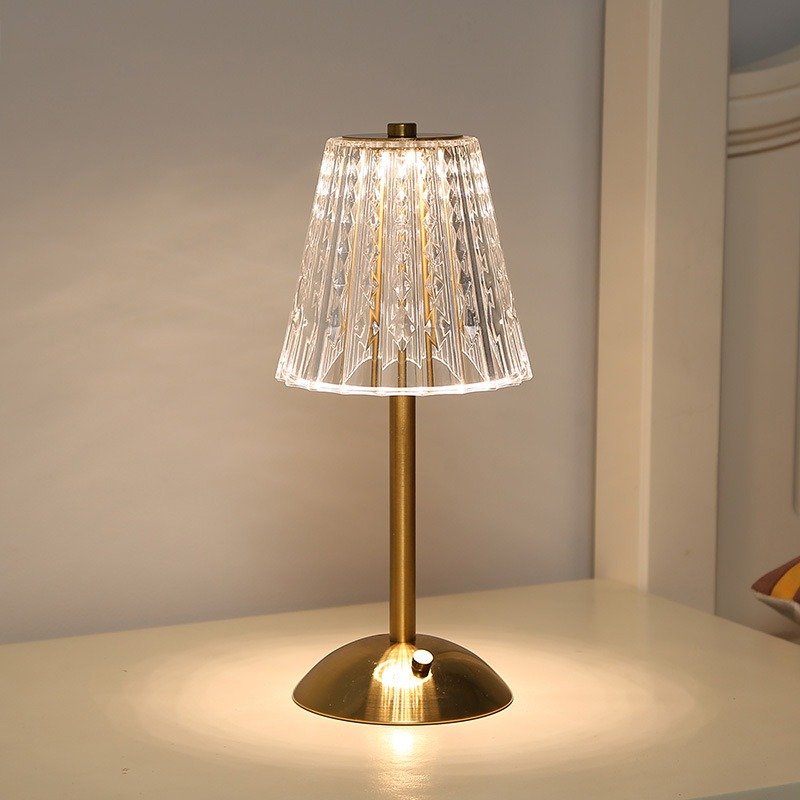 JAIYI New Design of Three Modes Crystal Table Lamp LED Stepless Dimming Art Table Lamp for Bar Atmosphere Light