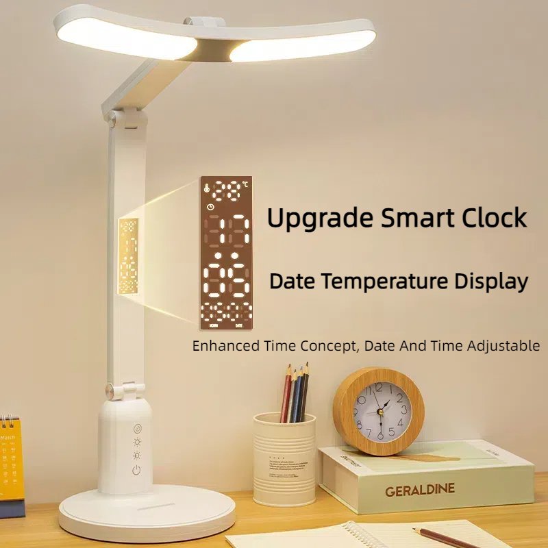 New Modern Luxury Multifunctional Dimmable Reading Usb Cordless Rechargeable Led Table Lamps With Clock Date Display