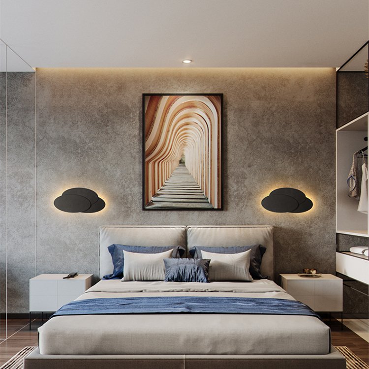 Wall lamp bedroom creative bedside lamp modern simple living room background wall Nordic family hotel project light