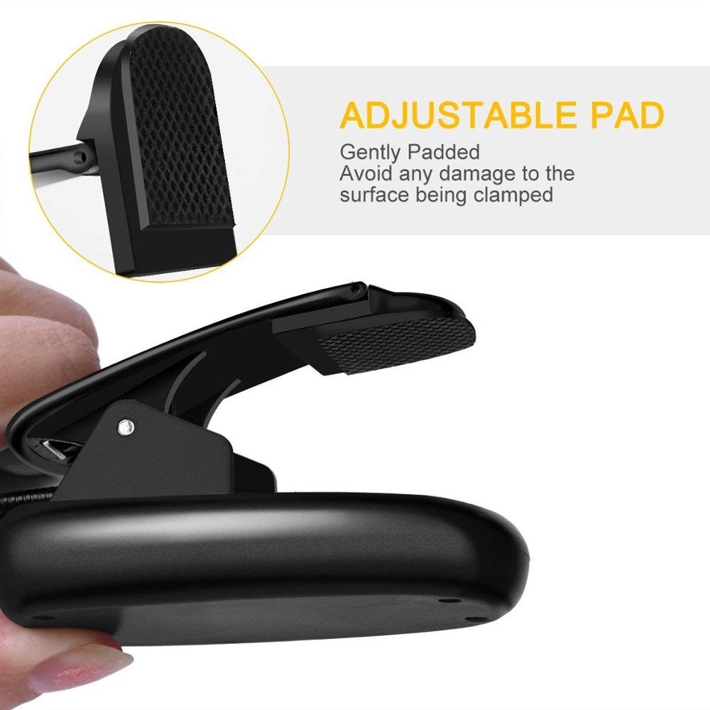 Reading Light 14 LED USB Rechargeable and Eye-Care Book Light, Flexible Clip Reading Lamp in Bed Music Stand Light Night