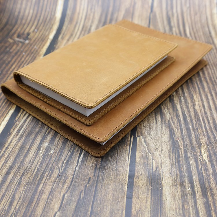 Custom A5 Book Cover Vintage Travellers Real Leather Notebook Case Handmade Diary Genuine Leather Journal with Pocket