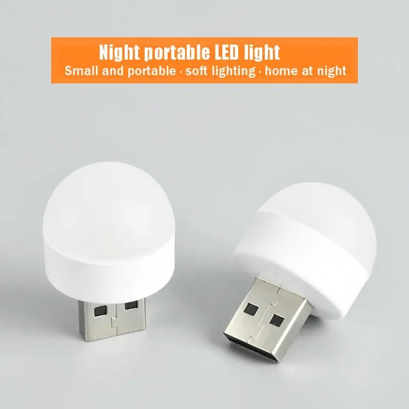 Night Light Mini LED Night Light USB Plug Lamp USB Book Lights Small Round Reading Eye Protection Lamps