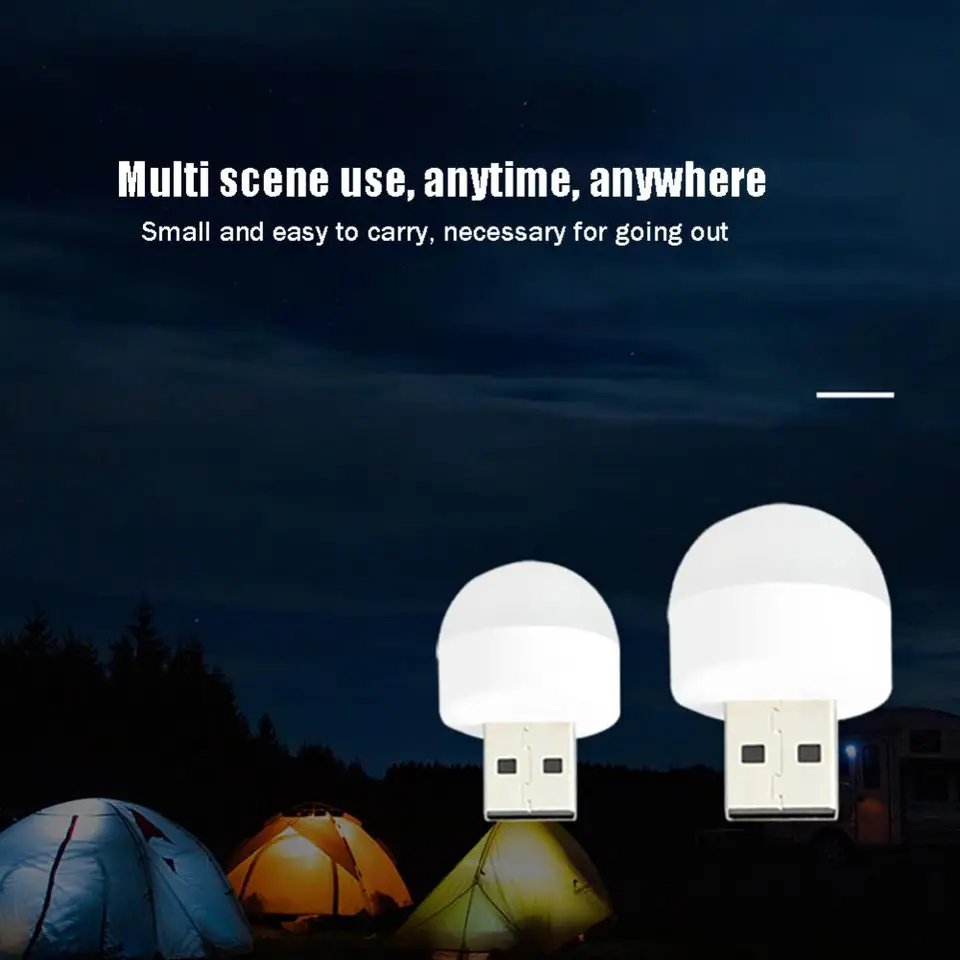 Night Light Mini LED Night Light USB Plug Lamp USB Book Lights Small Round Reading Eye Protection Lamps