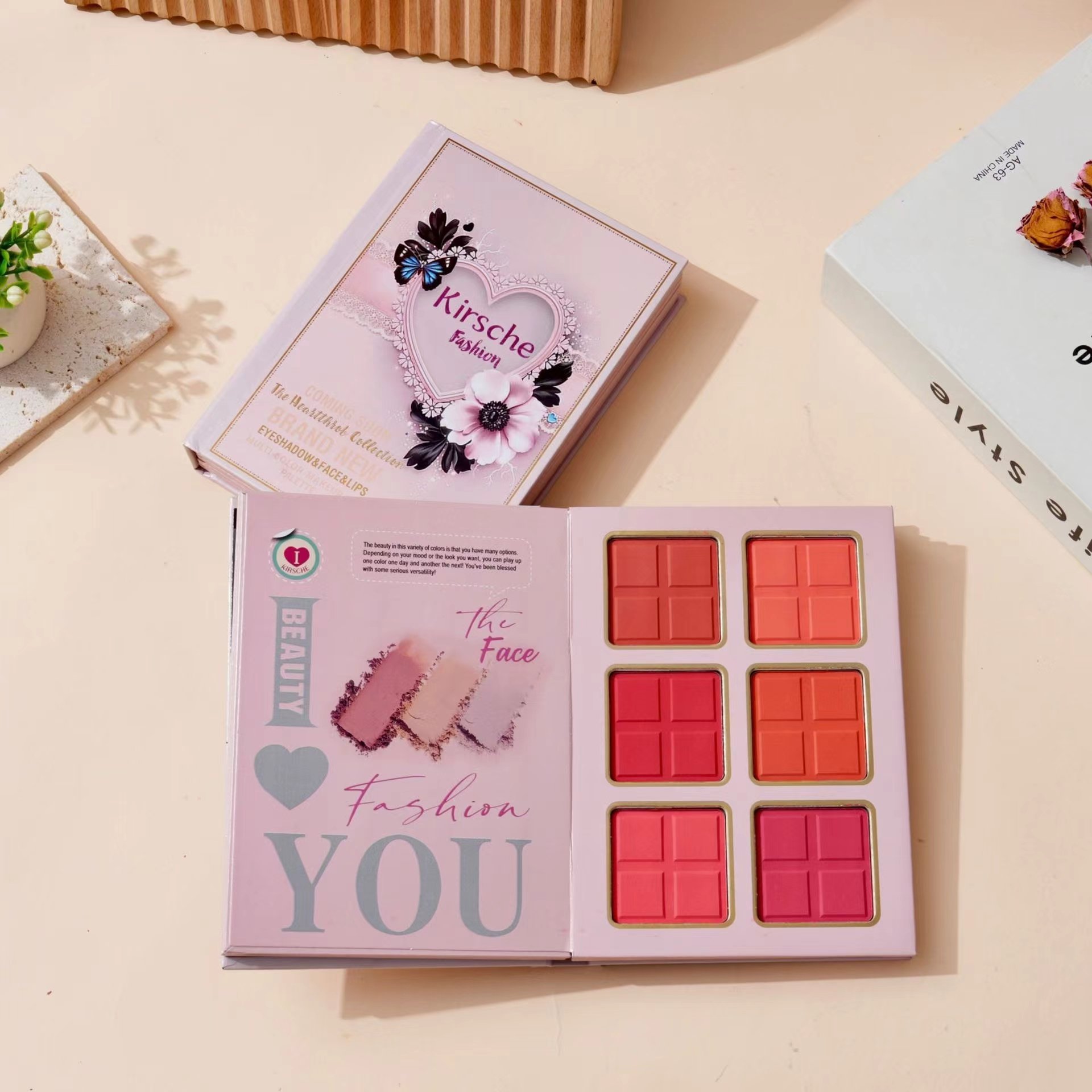 High pigment book plate eye shadow pearl matt big ground color powder blusher high light eye shadow book