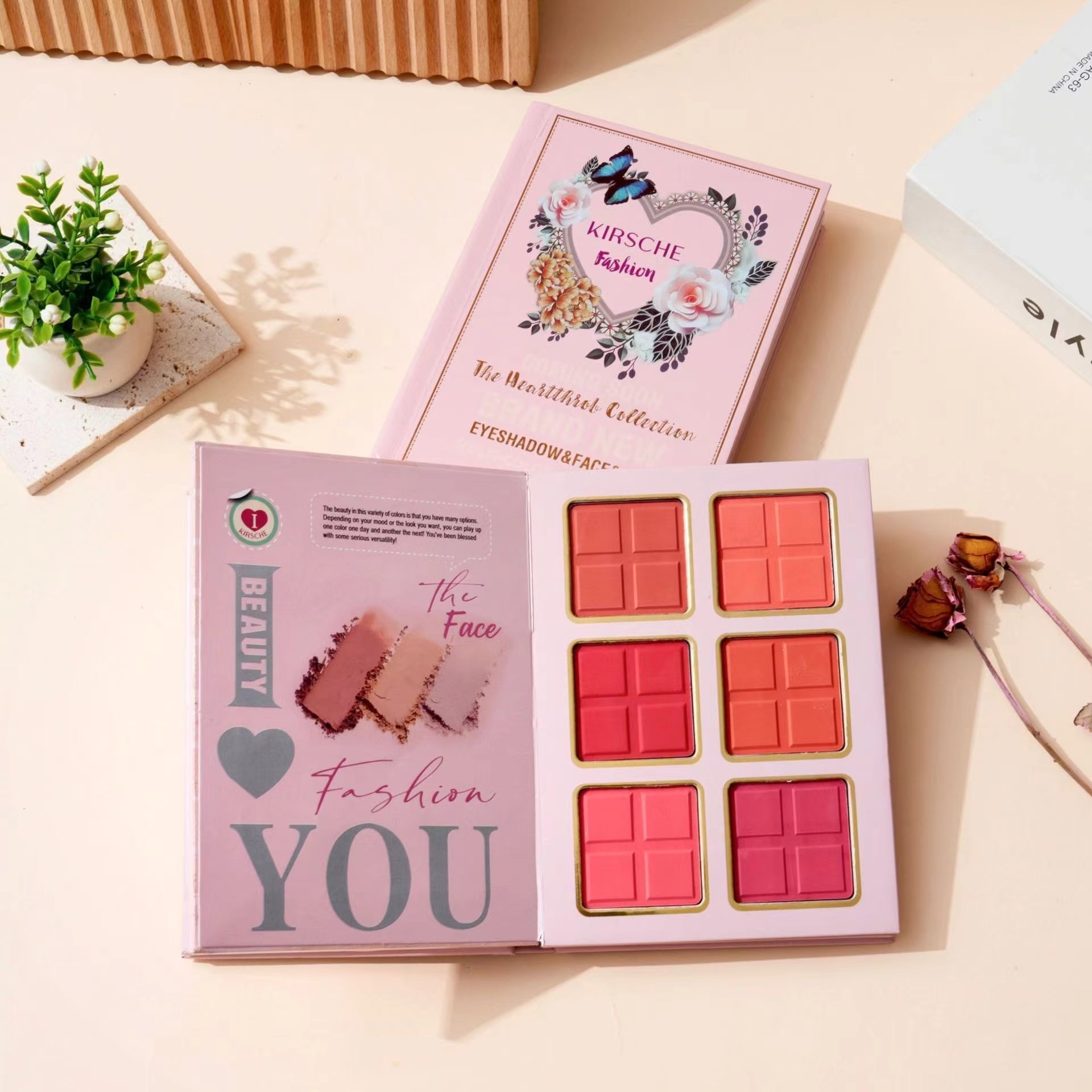High pigment book plate eye shadow pearl matt big ground color powder blusher high light eye shadow book