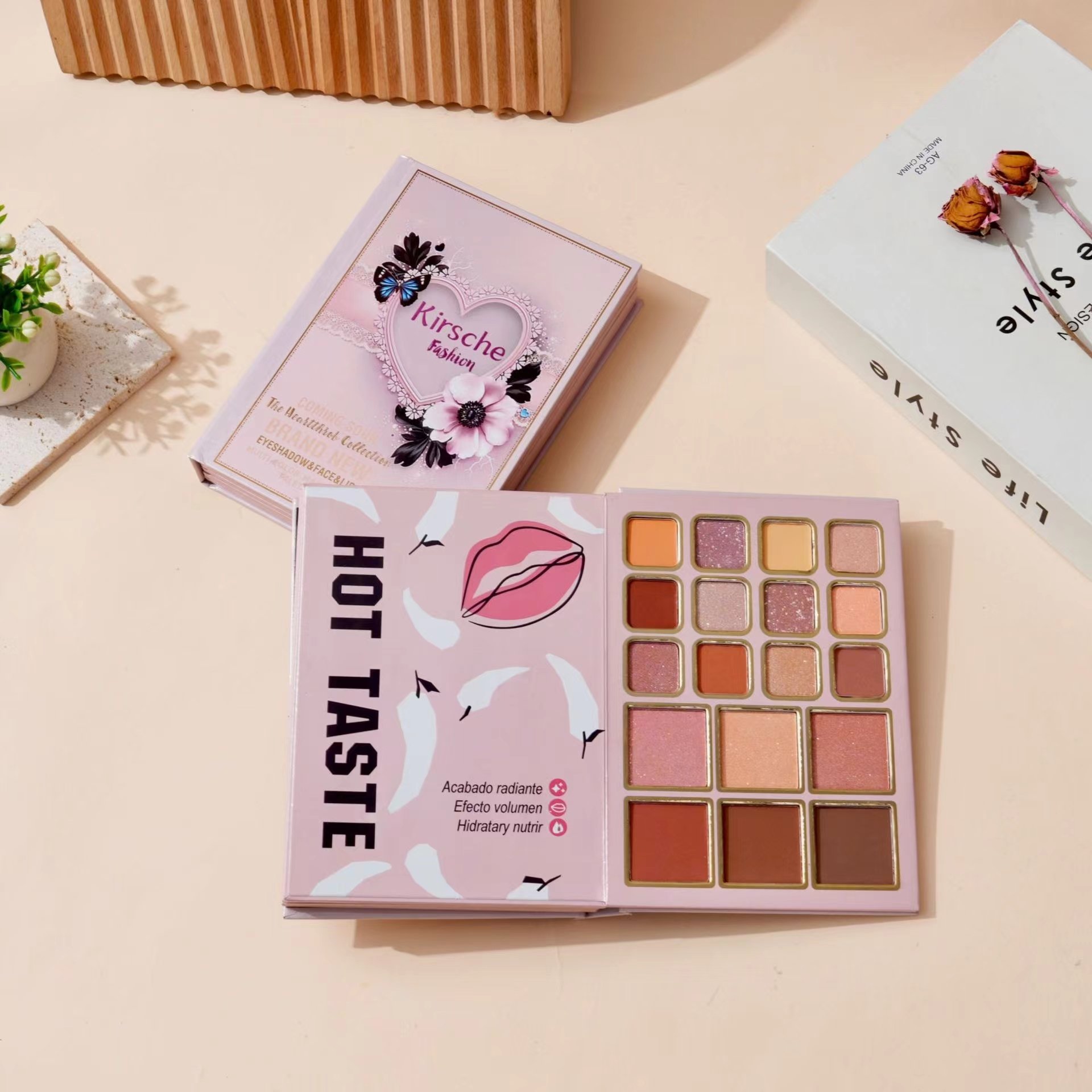 High pigment book plate eye shadow pearl matt big ground color powder blusher high light eye shadow book