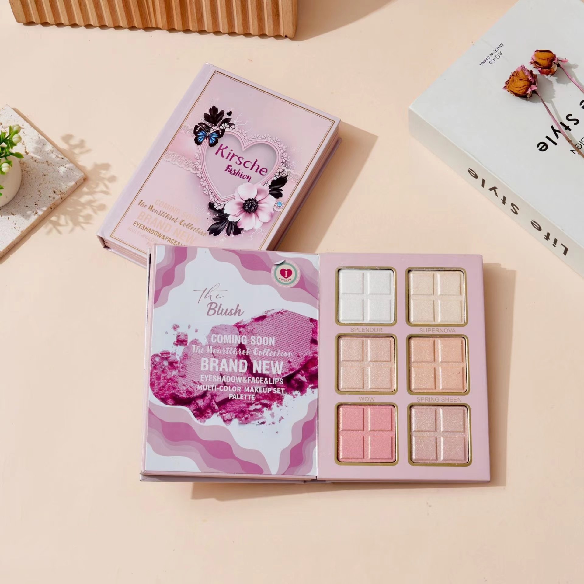 High pigment book plate eye shadow pearl matt big ground color powder blusher high light eye shadow book