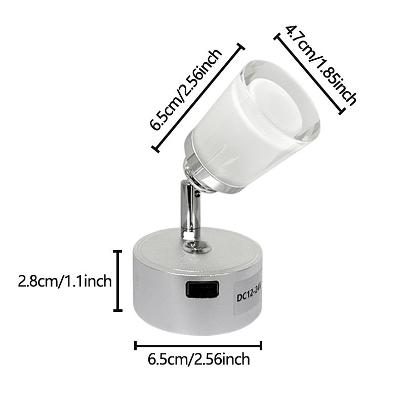 12V LED Reading Light Wall Mount USB Interior Bedside Book Map Lamp for Boat RV