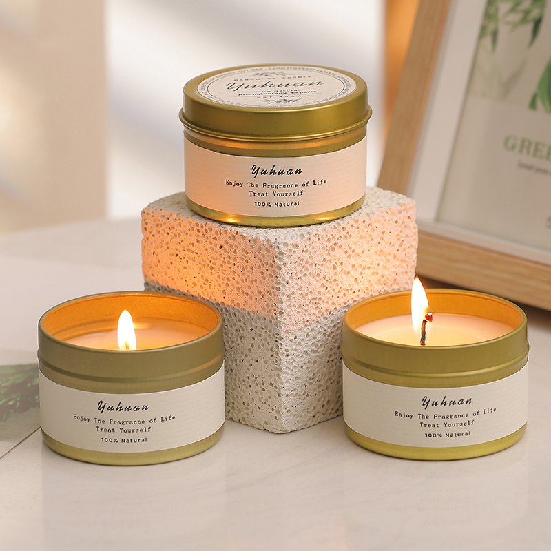 Luxury Candle Aromatherapy Wholesale factory Soy Wax Private Label scented Candles in Tin use Indoor or Outdoor Garden
