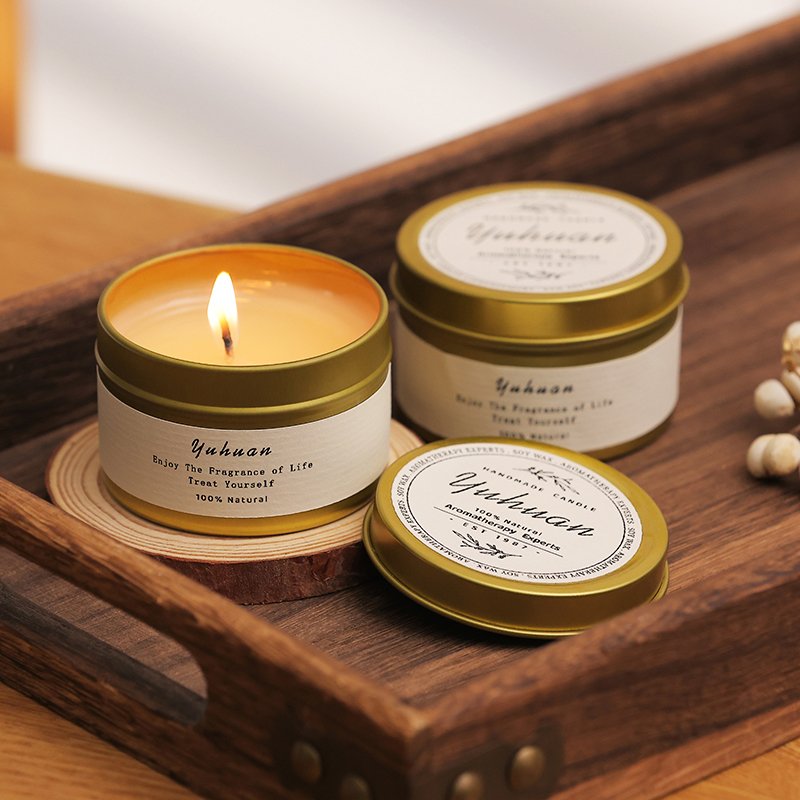 Luxury Candle Aromatherapy Wholesale factory Soy Wax Private Label scented Candles in Tin use Indoor or Outdoor Garden