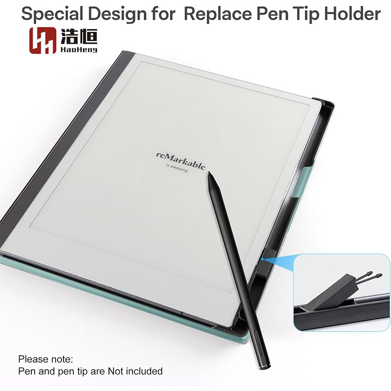 Case for Remarkable 2 Tablet Lightweight and Hard Back Shell Protective Book Folio Cover with Built-in Pen Holder