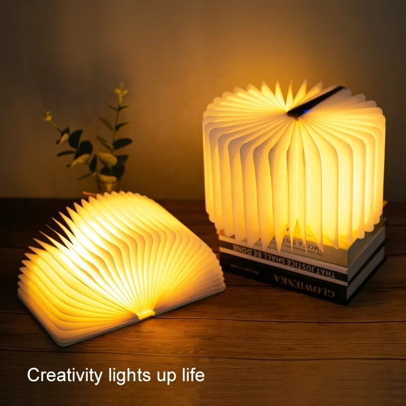 Portable Foldable Led Folding Book Lamp Usb Kids Return Gifts Birthday Party Wooden Eye Care Book Light