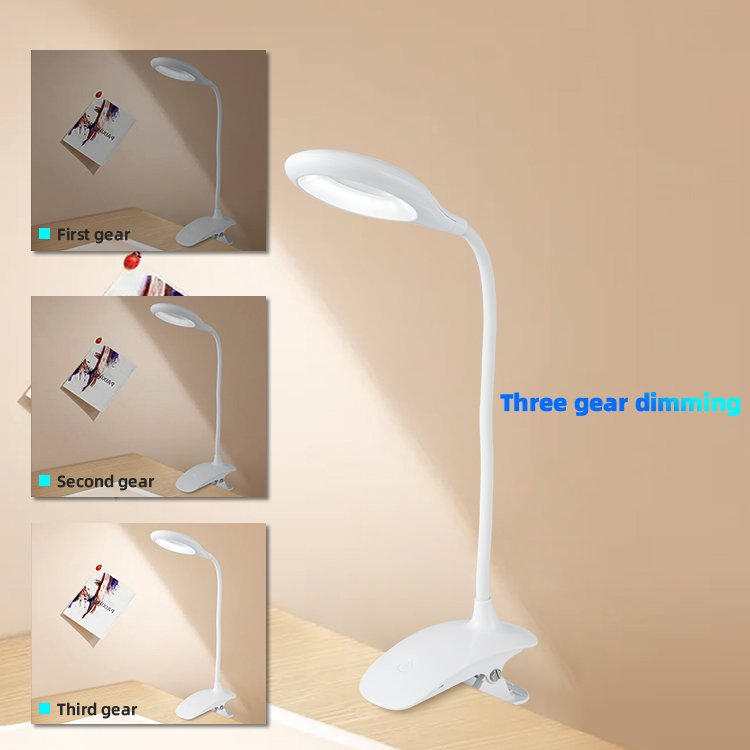 Hot selling modern portable adjustable goose neck flexible mini book reading clip desk reading light