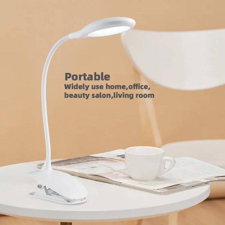 Hot selling modern portable adjustable goose neck flexible mini book reading clip desk reading light