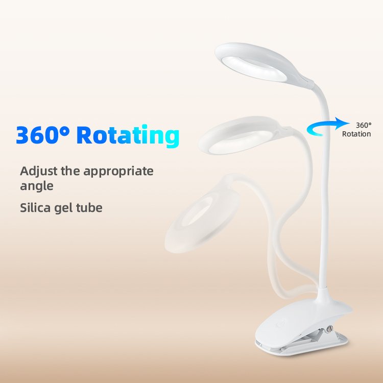 Hot selling modern portable adjustable goose neck flexible mini book reading clip desk reading light