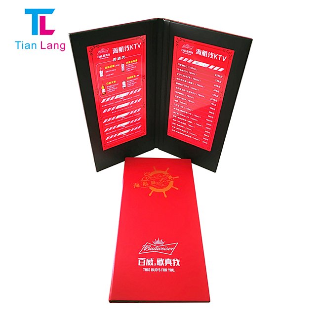 tianlang Flashing illuminated Acrylic Material Led Menu Two Board For food drink wine