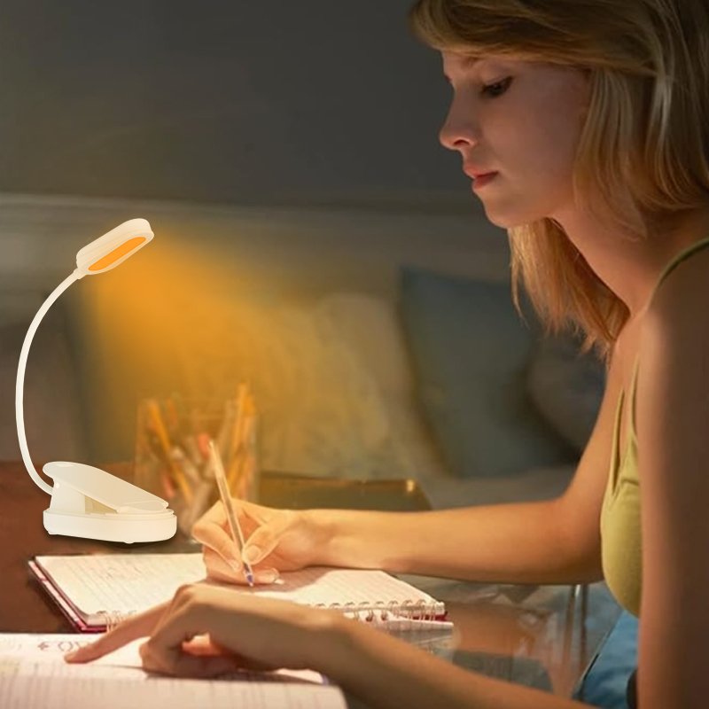 3 Brightness Levels USB Rechargeable Clip on LED Book Lights USB Music Stand Book Light