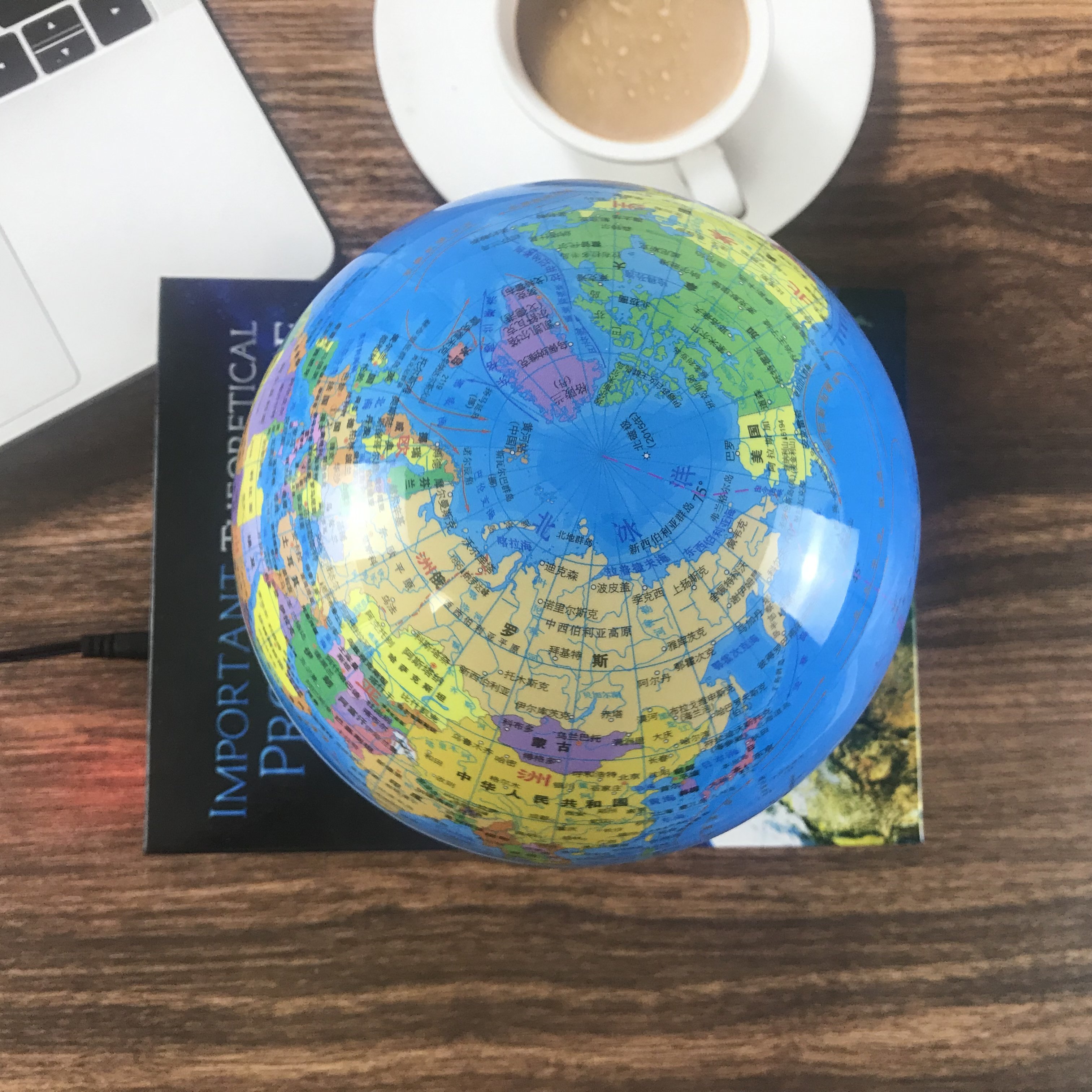 Book Base Levitation 6 Inch Globe Floating Table Light Home Decor for Customized Business Gift Birthday Gift Factory Price