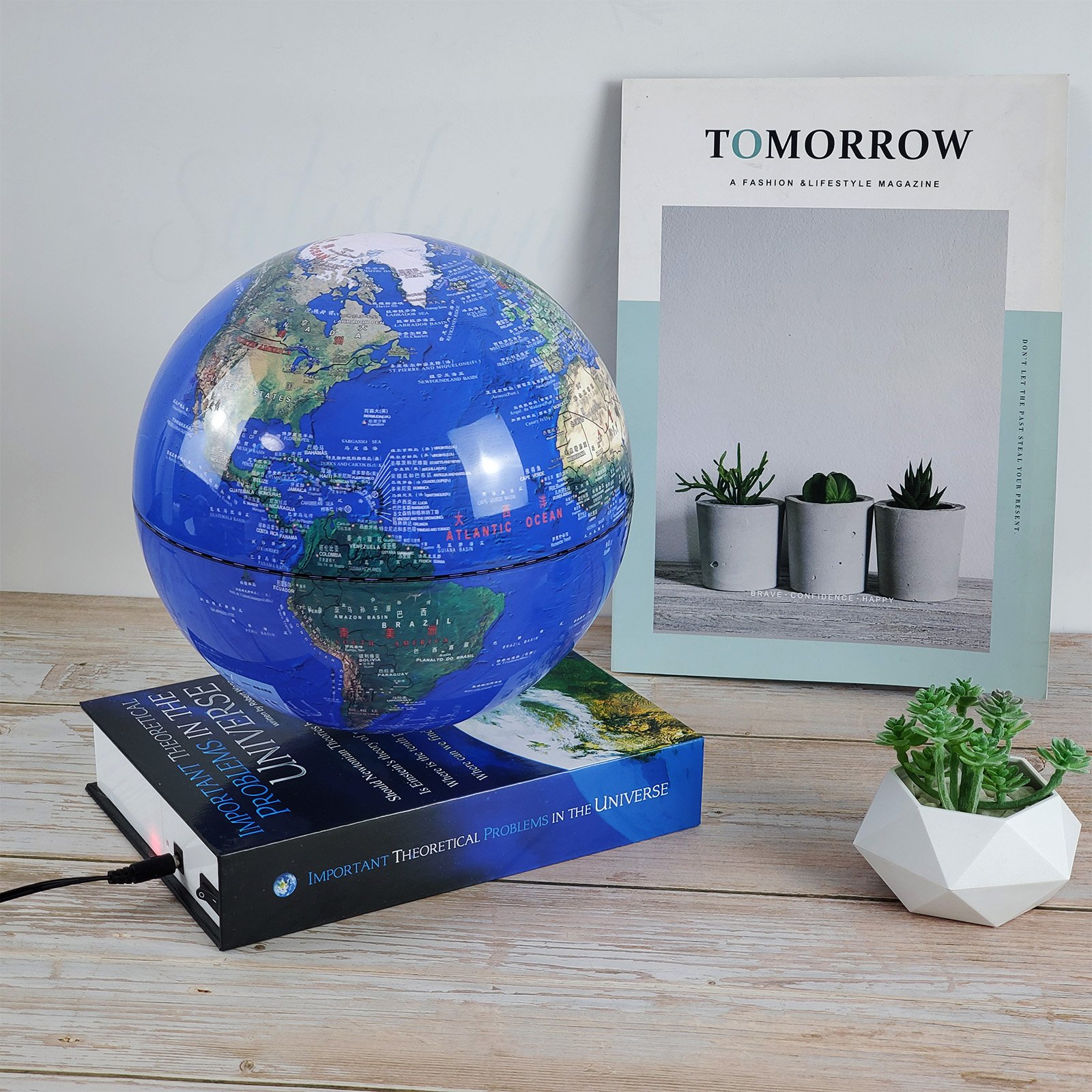 Book Base Levitation 6 Inch Globe Floating Table Light Home Decor for Customized Business Gift Birthday Gift Factory Price