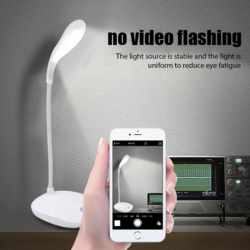 Table Lamp USB Plug Rechargeable Desk Lamp Bed Reading Book Night Light LED 3 Modes Dimming Eye Protection Light Bedside Lamp