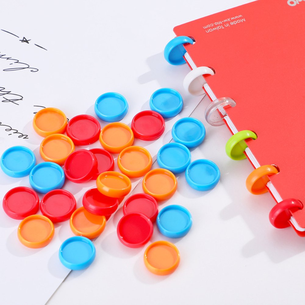 19/35mm Disc Ring ABS Expansion Binding Colorful Round Discs Discbound Mushroom Hole for Notebook Add Extra Page Binding Ring
