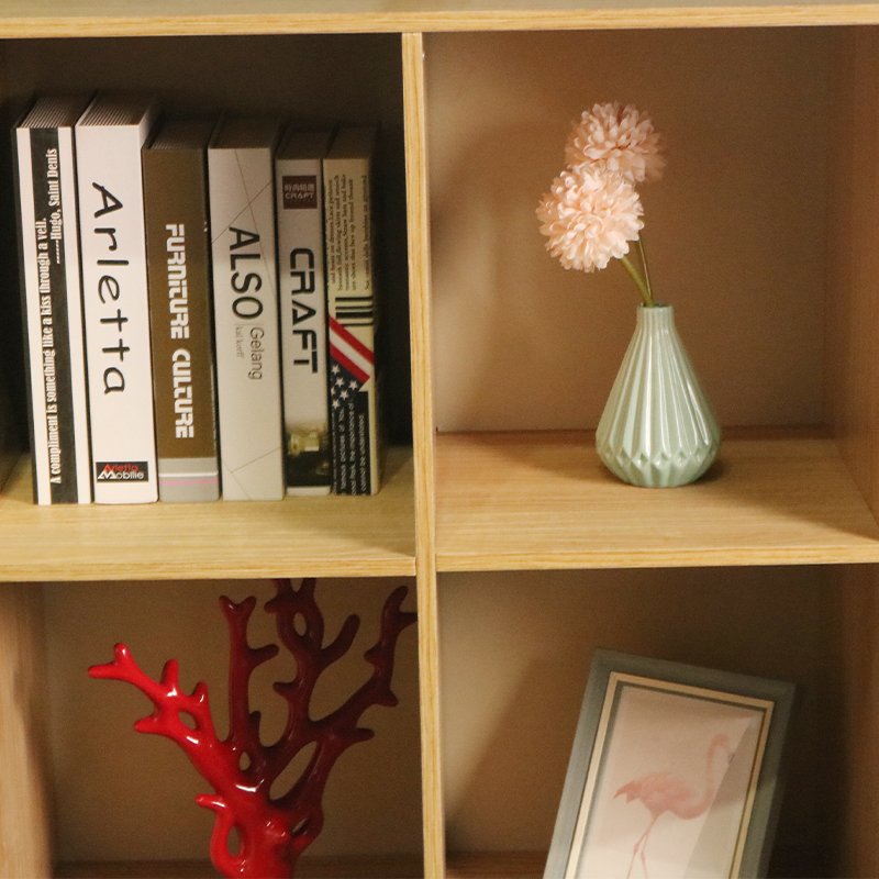 Medieval modern wide bookshelves and teak Brown storage units for living rooms, study and office shelves