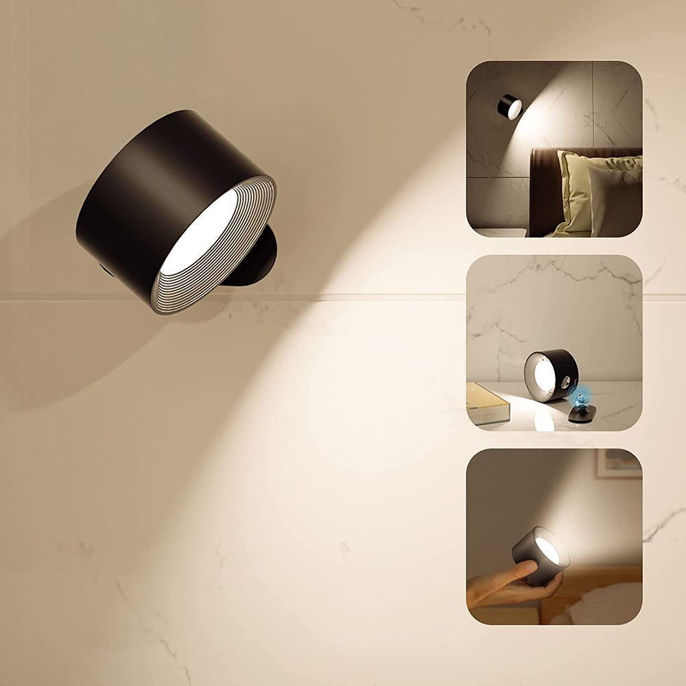 Dropshipping USB Rechargeable LED Bedside Reading Light with Touch Dimmer and Magnetic Base - Perfect for Cabinets and Nighttime
