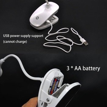 USB-Powered Modern LED Desk Lamp Foldable Clip Bed & Book Reading Night Light 50pcs round White Clover for Living Room PC Body