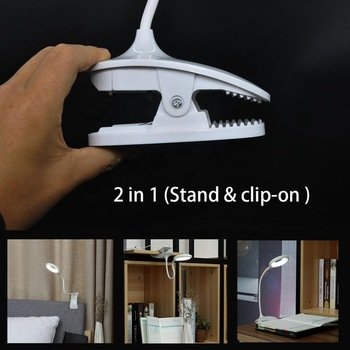 USB-Powered Modern LED Desk Lamp Foldable Clip Bed & Book Reading Night Light 50pcs round White Clover for Living Room PC Body
