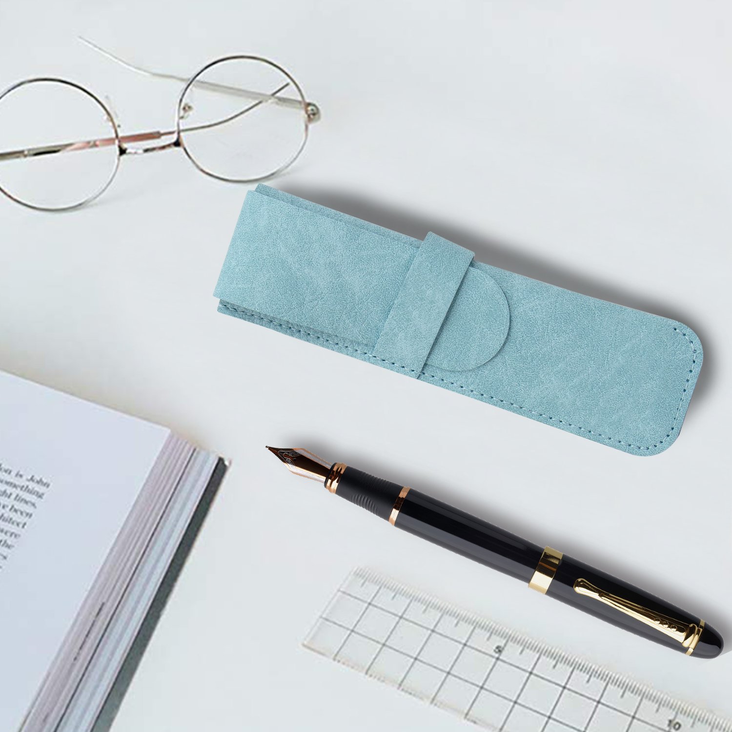 Custom Notebook Journal Office Student Stationery Elastic Book PU Leather Mini Pen Bag Pencil Case Portable Pen Pouch Holder