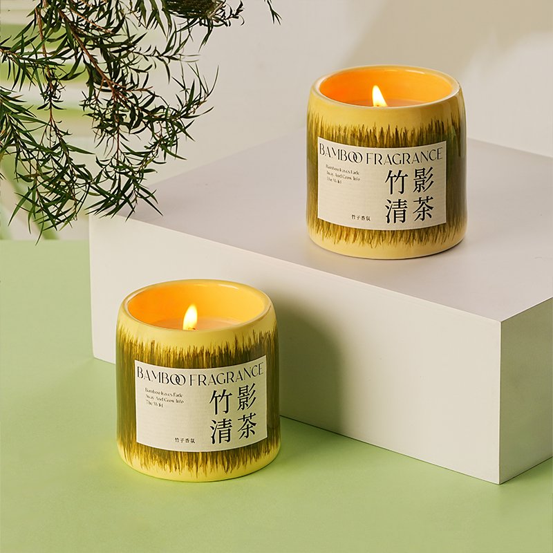 Customizable Bamboo Candle Jars Luxury Strong Scented Wax Candles Wholesale Weddings Special Private Label