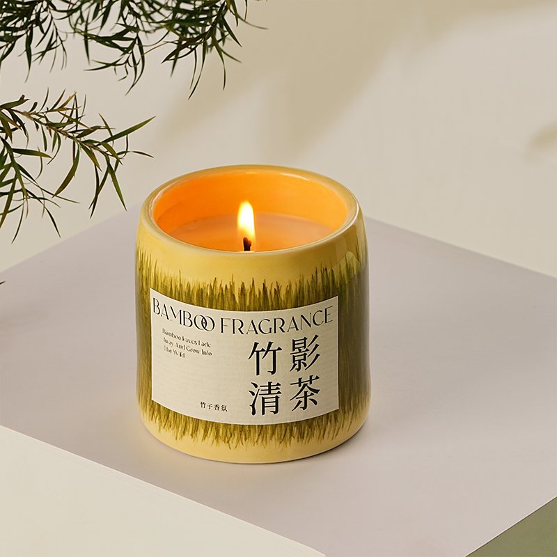 Customizable Bamboo Candle Jars Luxury Strong Scented Wax Candles Wholesale Weddings Special Private Label