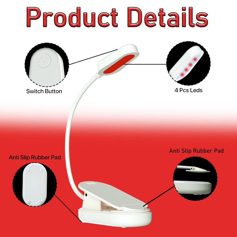 High Brightness Book Lamp Touch Dimmable Eye Protect Study Lamp USB Reading Book Light Flexible Led Book Light