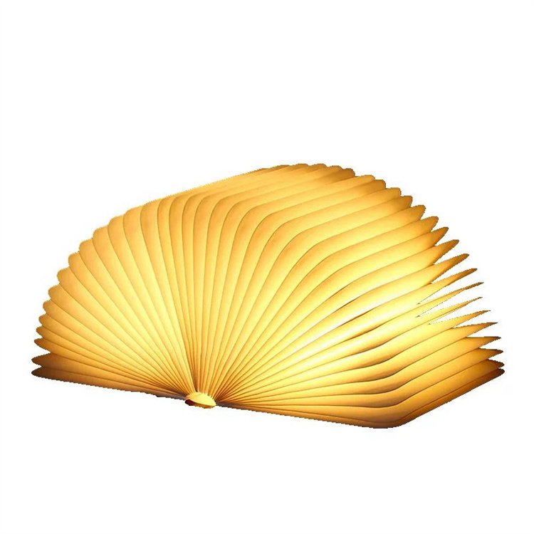 3d Cute Wooden Portable Child Usb Multi Color Folding Paper Book Bedroom Night Light for Kids Desk Table Lamp