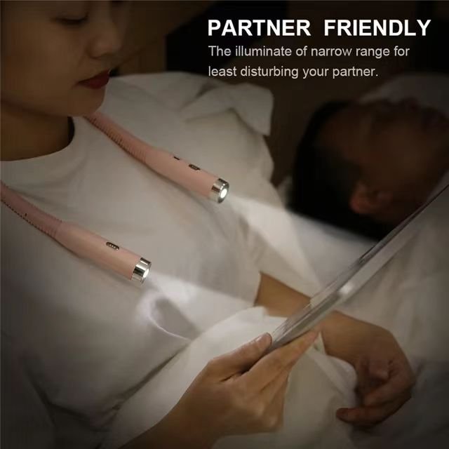 Hot Selling Led Portable Flexible Neck Hanging Charging Book Light Eye Protection Neck Reading Light