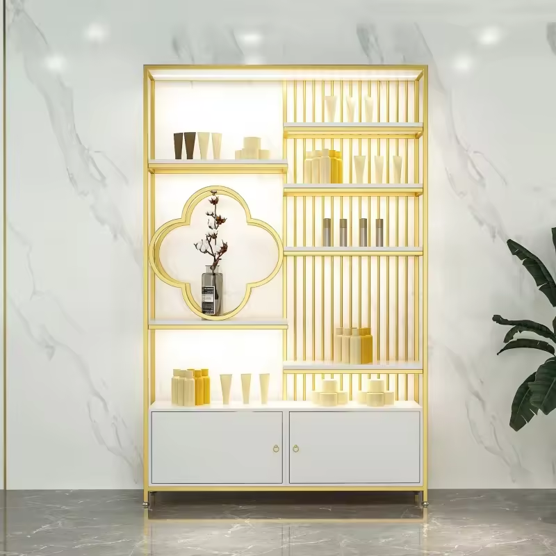 Modern Metal Book Shelf Standard Size Customized Metal Storage Rack with Led Light Bookcase