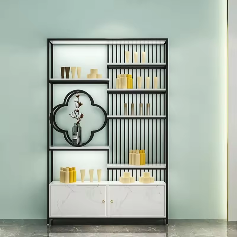 Modern Metal Book Shelf Standard Size Customized Metal Storage Rack with Led Light Bookcase
