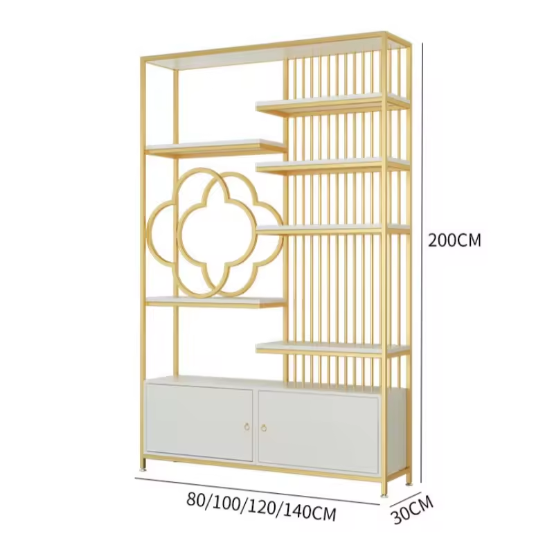 Modern Metal Book Shelf Standard Size Customized Metal Storage Rack with Led Light Bookcase