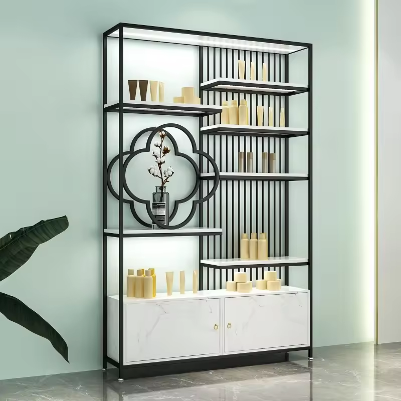 Modern Metal Book Shelf Standard Size Customized Metal Storage Rack with Led Light Bookcase