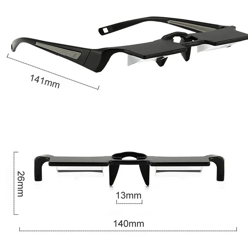 90 degree prism Lazy Glasses Light-Weight Horizontal Spectacle Glasses for Reading Book newspaper