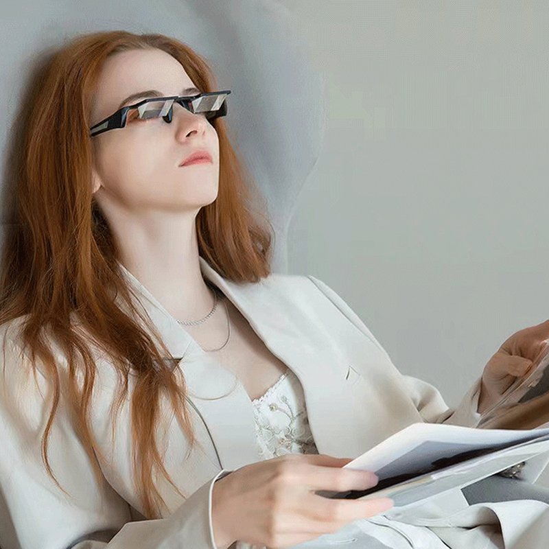 90 degree prism Lazy Glasses Light-Weight Horizontal Spectacle Glasses for Reading Book newspaper