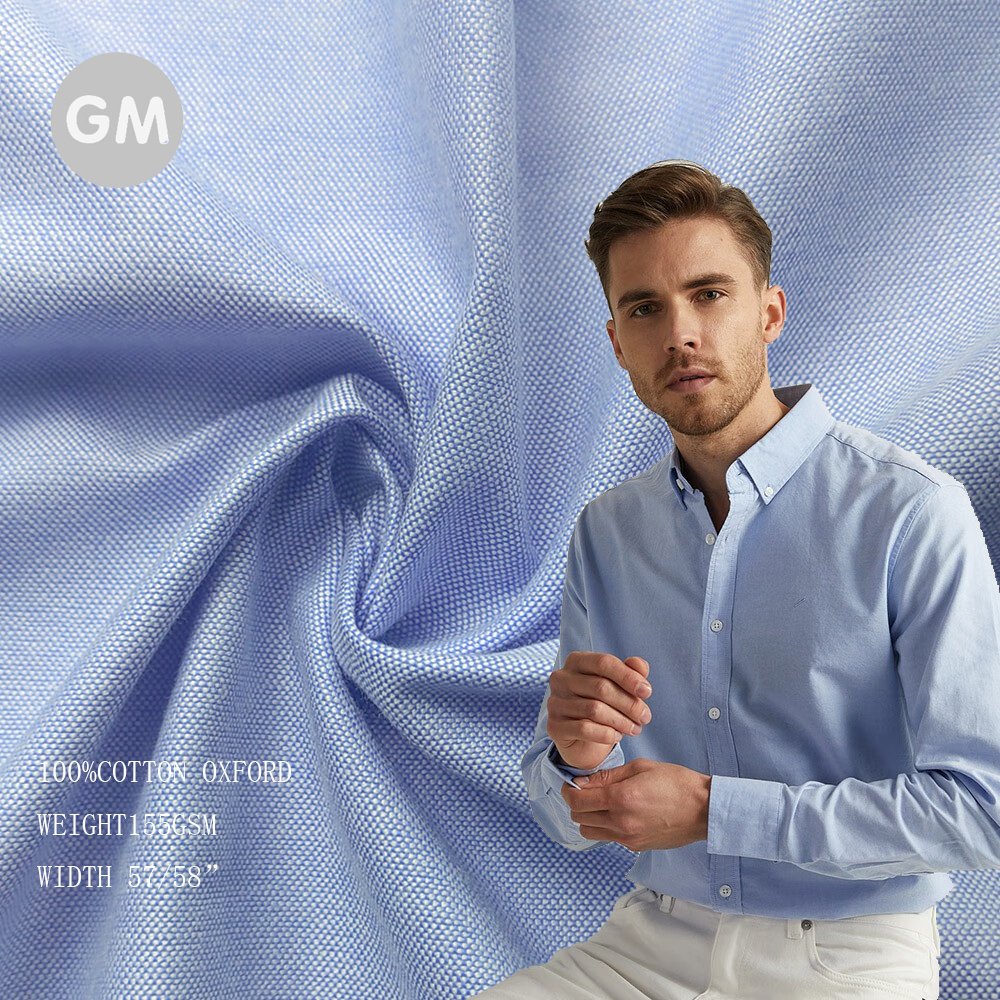 100% cotton yarn dye oxford shirt fabric men's wear shirt fabric casual shirt fabric
