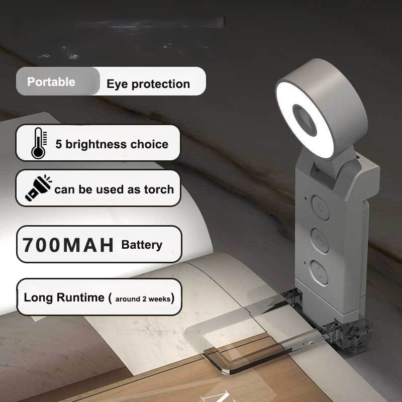 Customizable Eyes Protection Foldable Book Reading Pocket LED Desk Light USB Rechargeable Book Lamp for Reading in Bed Hotels