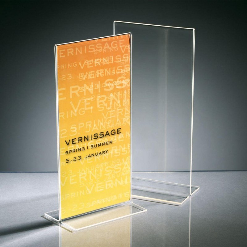 T-shaped Display Skincare Organizers A4 Acrylic Stand Holder With Best Quality