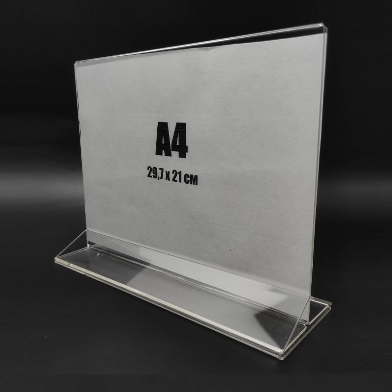 T-shaped Display Skincare Organizers A4 Acrylic Stand Holder With Best Quality