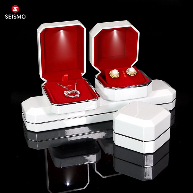 case long box jewelry with necklace packaging bracelet light custom gift jewellery new plastic luxury led jewelry box packaging
