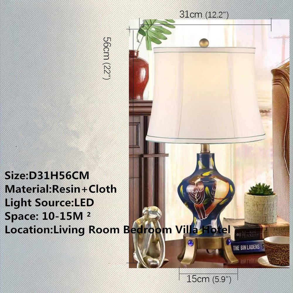 American Retro LED Table Lamp European Luxury Night lamps home decor Living Room Hotel Bedroom bedside lamp Desk Light